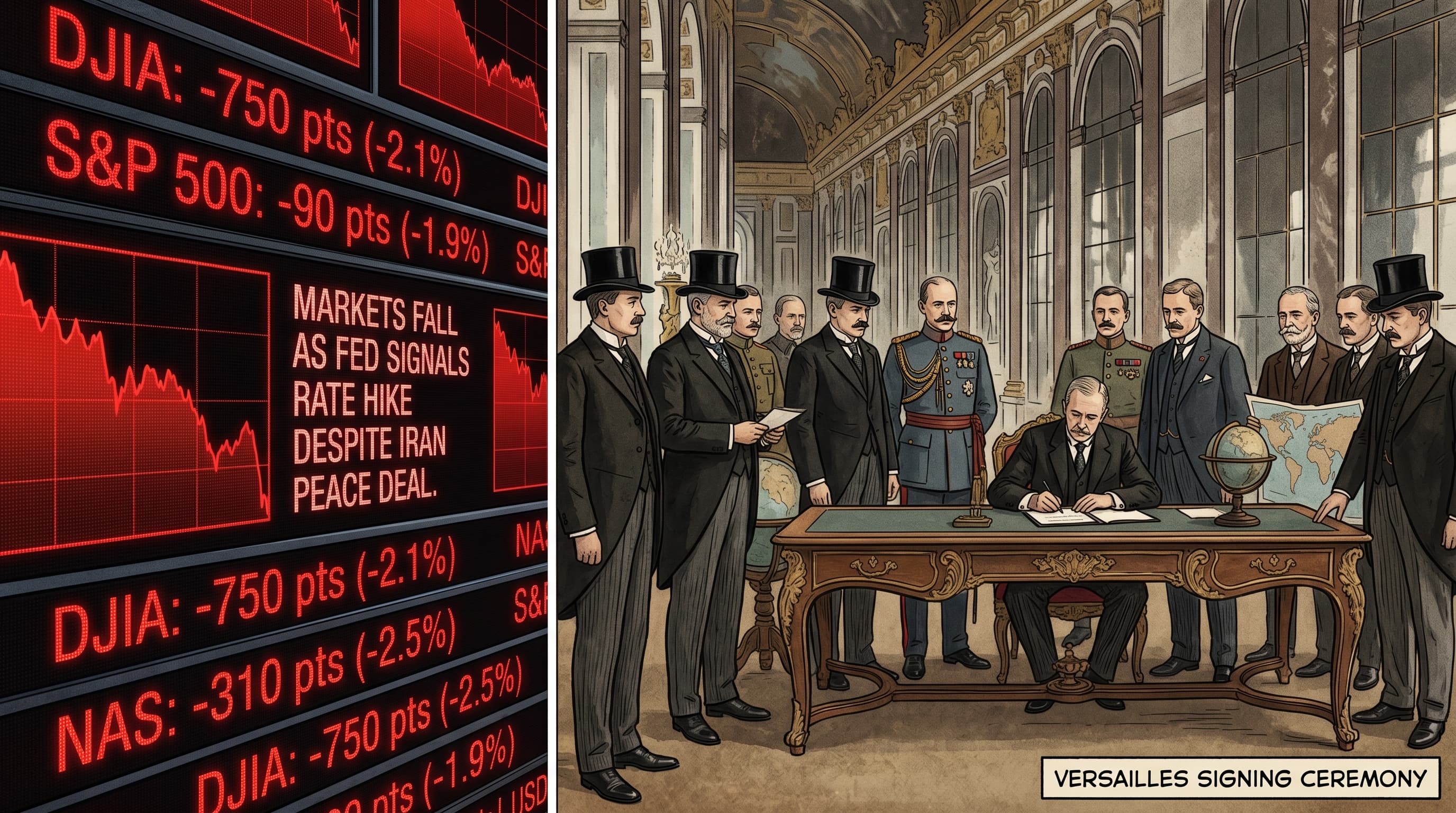 Dow Drops 800 Points as Fed's Hawkish Pivot Drowns Out Iran Peace Deal