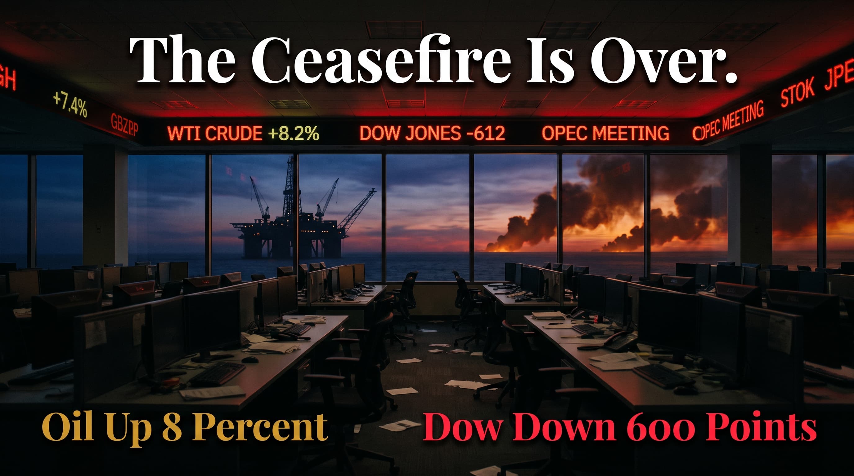 Trump Just Declared The Iran Ceasefire Over. The Dow Fell 600 Points And Oil Jumped 8 Percent In Hours.